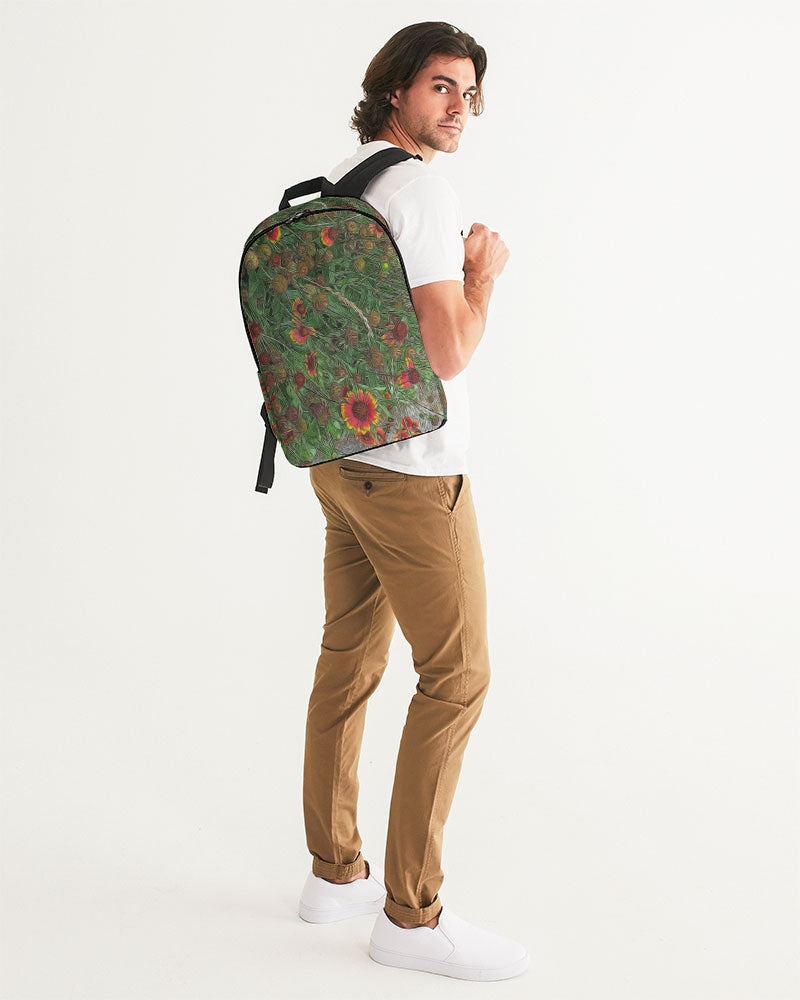 Orange Flower Garden Large Backpack