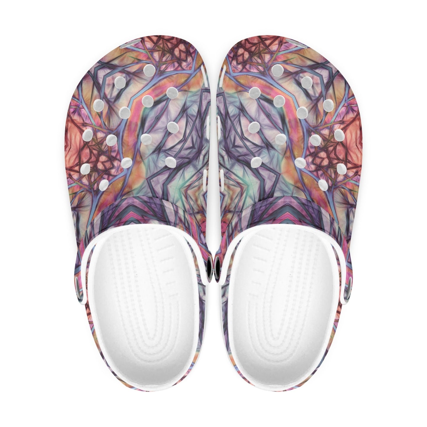 Pink Purple Kaleidoscope 2 413. All Over Printed Clogs