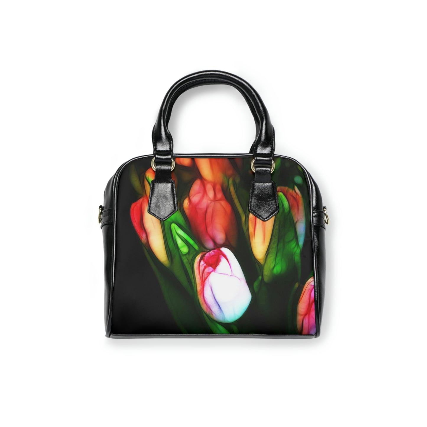 Abstract Pink Tulips Shoulder Handbag