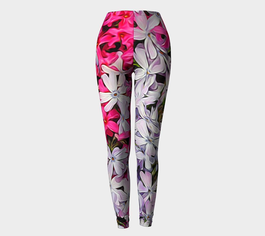 Pink and White Carpet Phlox Leggings