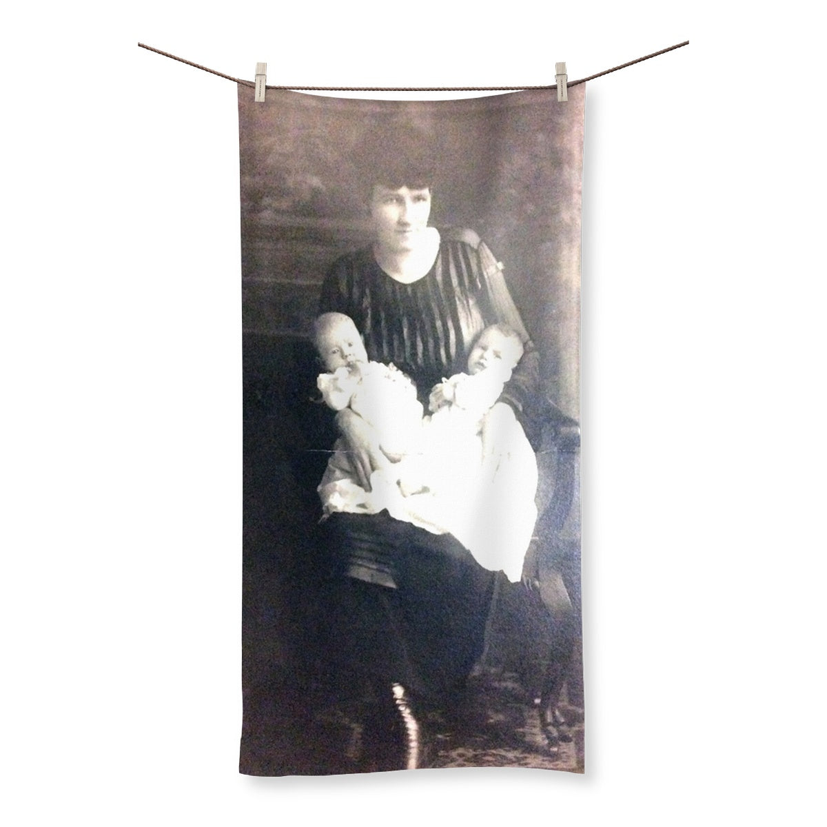 Early 1900s Mother and Twins Towel