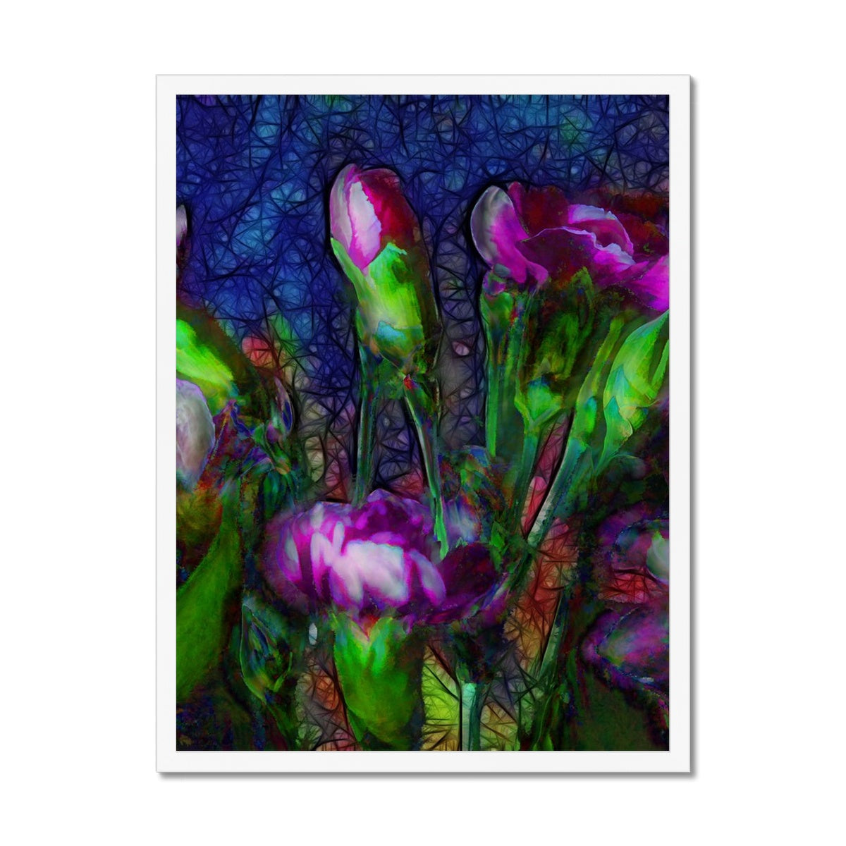 Abstract Pink Carnations Framed Print
