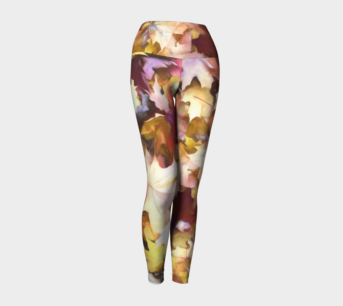 Fall Leaves Bright Yoga Leggings