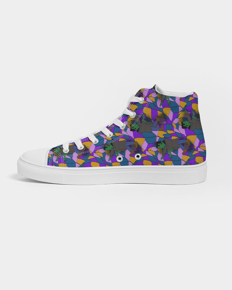 Frankenstein Pattern Women's Hightop Canvas Shoe