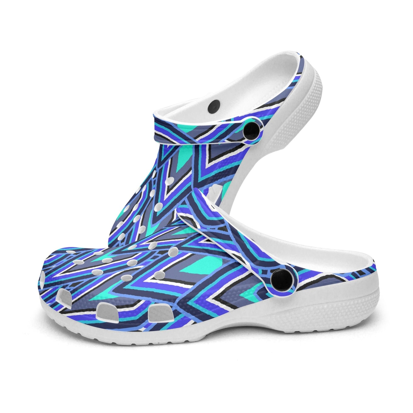 Teardrops In Blue 413. All Over Printed Clogs