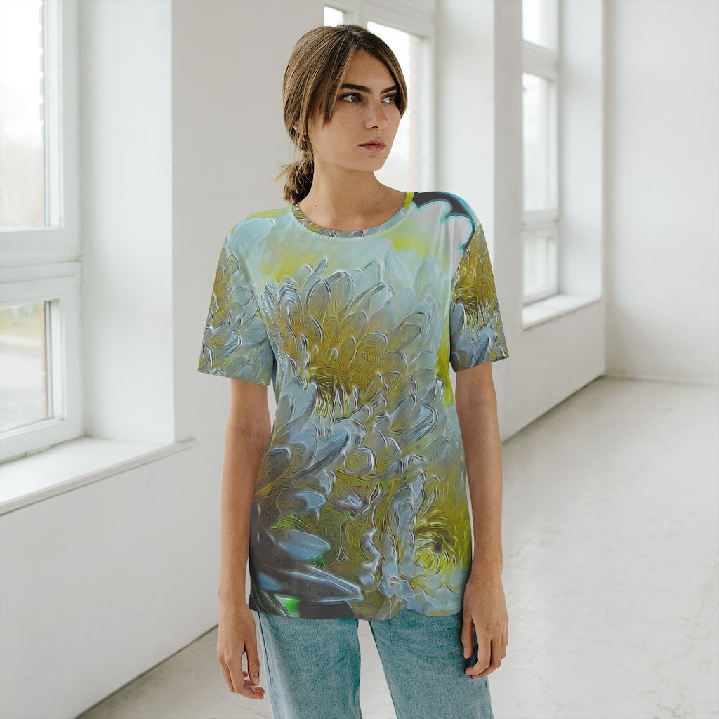 Chrysanthemums In The Light Unisex AOP Cut & Sew T-Shirt