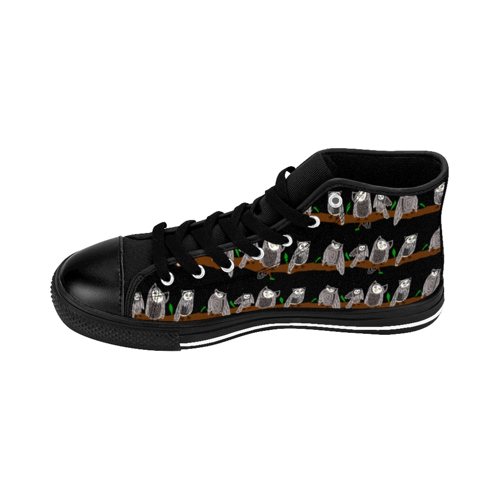 Cute Owl Pattern Women's High-top Sneakers