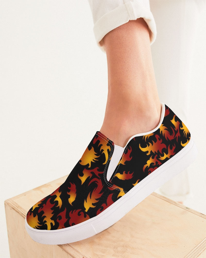 Abstract Flames Pattern  Women's Slip-On Canvas Shoe