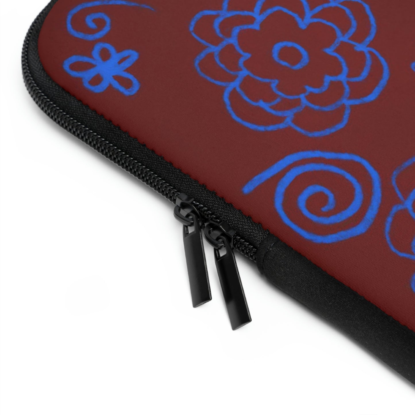 Blue Flower Drawing Laptop Sleeve