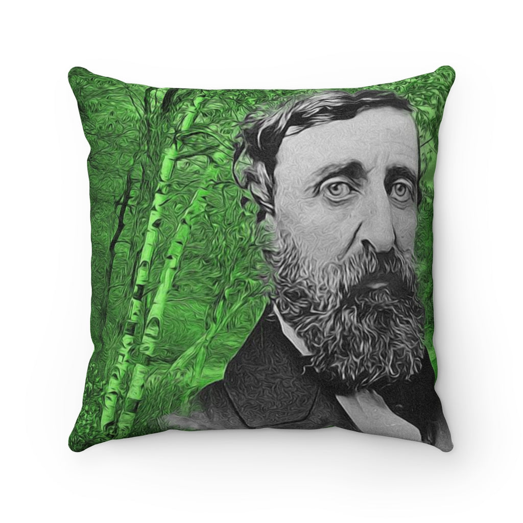 Henry David Thoreau Faux Suede Square Pillow