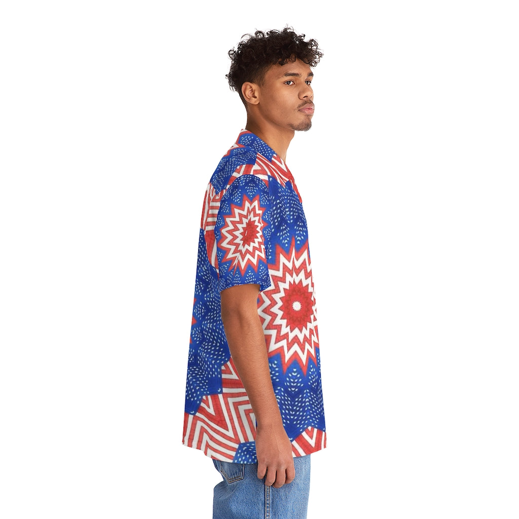 Stars and Stripes Pattern Men's Hawaiian Shirt (AOP)