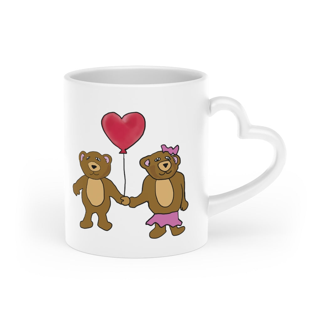 Teddy Bear Valentine Heart-Shaped Mug