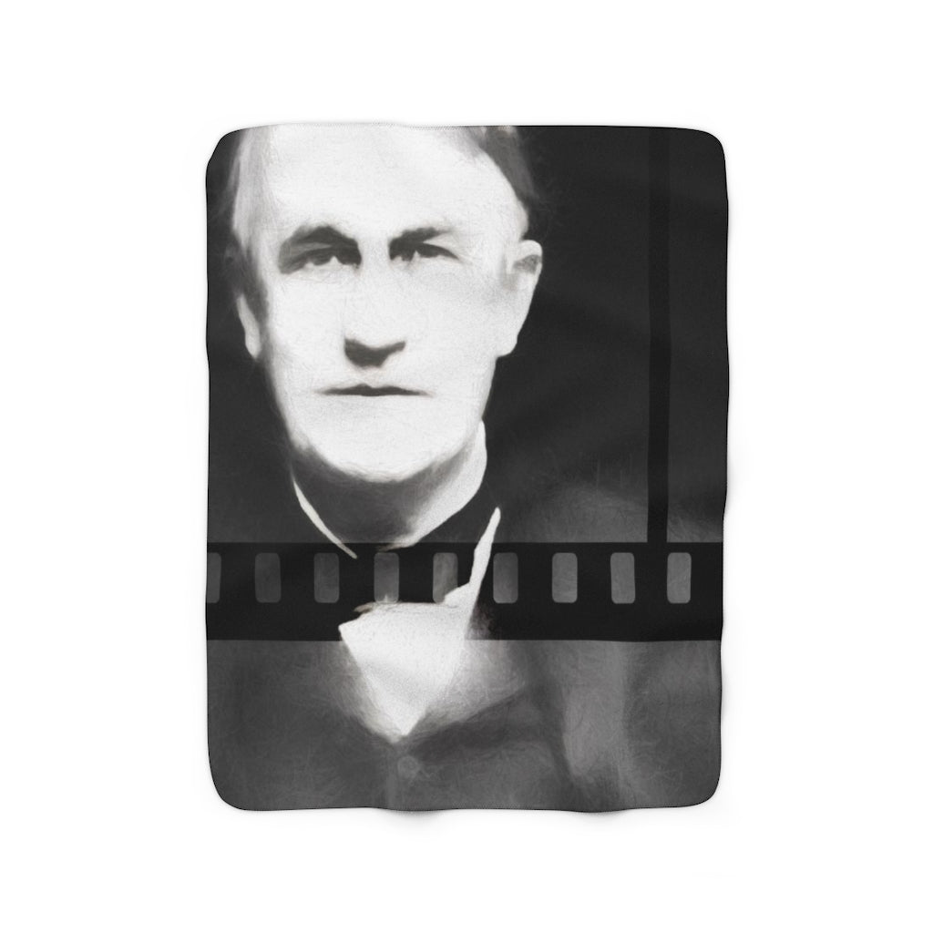 Silent Film Thomas Edison Sherpa Fleece Blanket