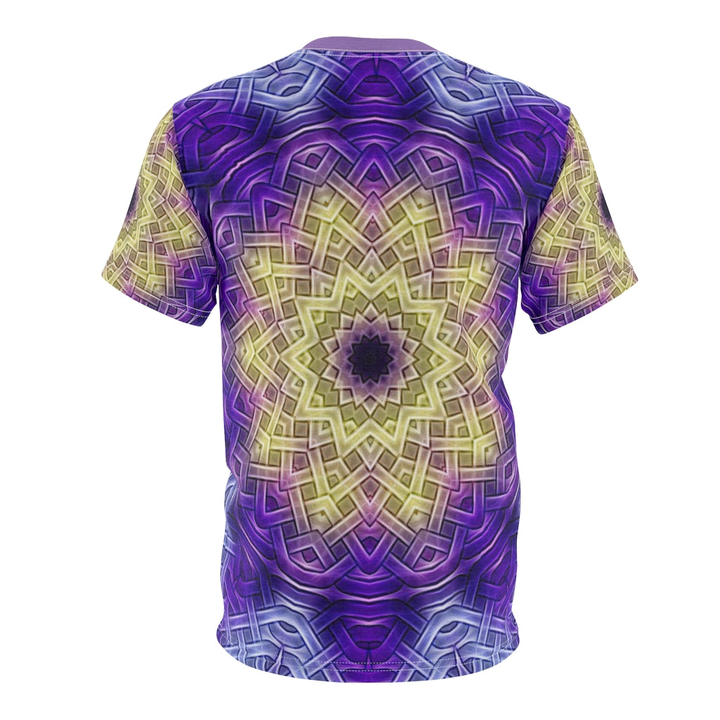 Purple Celtic Knot Kaleidoscope Unisex AOP Cut & Sew Tee