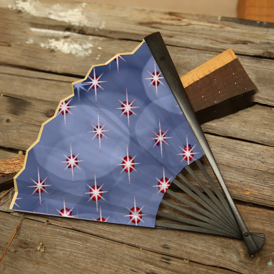 American Flag Bokeh Lights Double-side Custom Spun Silk Fan Retro Hand-held Folding Fan