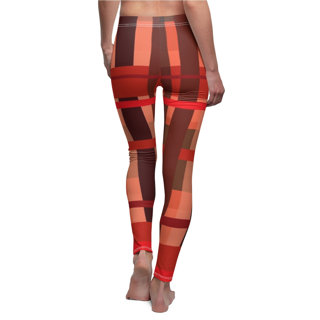 Fall Plaid Women's Cut & Sew Casual Leggings