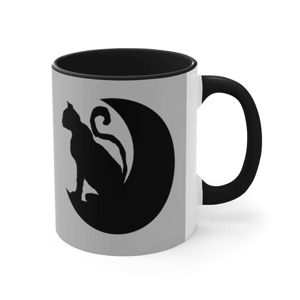 Cat On The Moon Accent Coffee Mug, 11oz