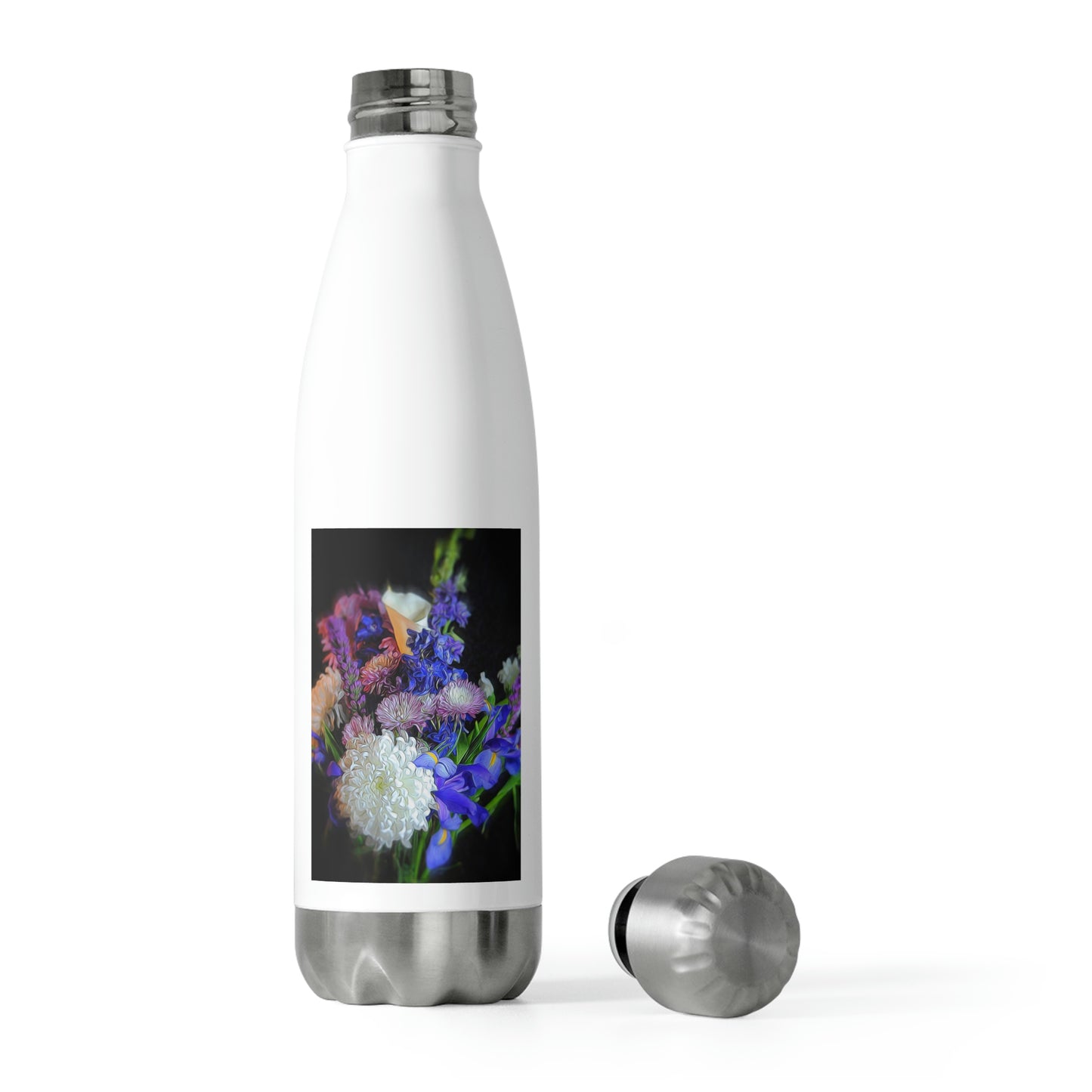 Blue White Purple Bouquet 20oz Insulated Bottle