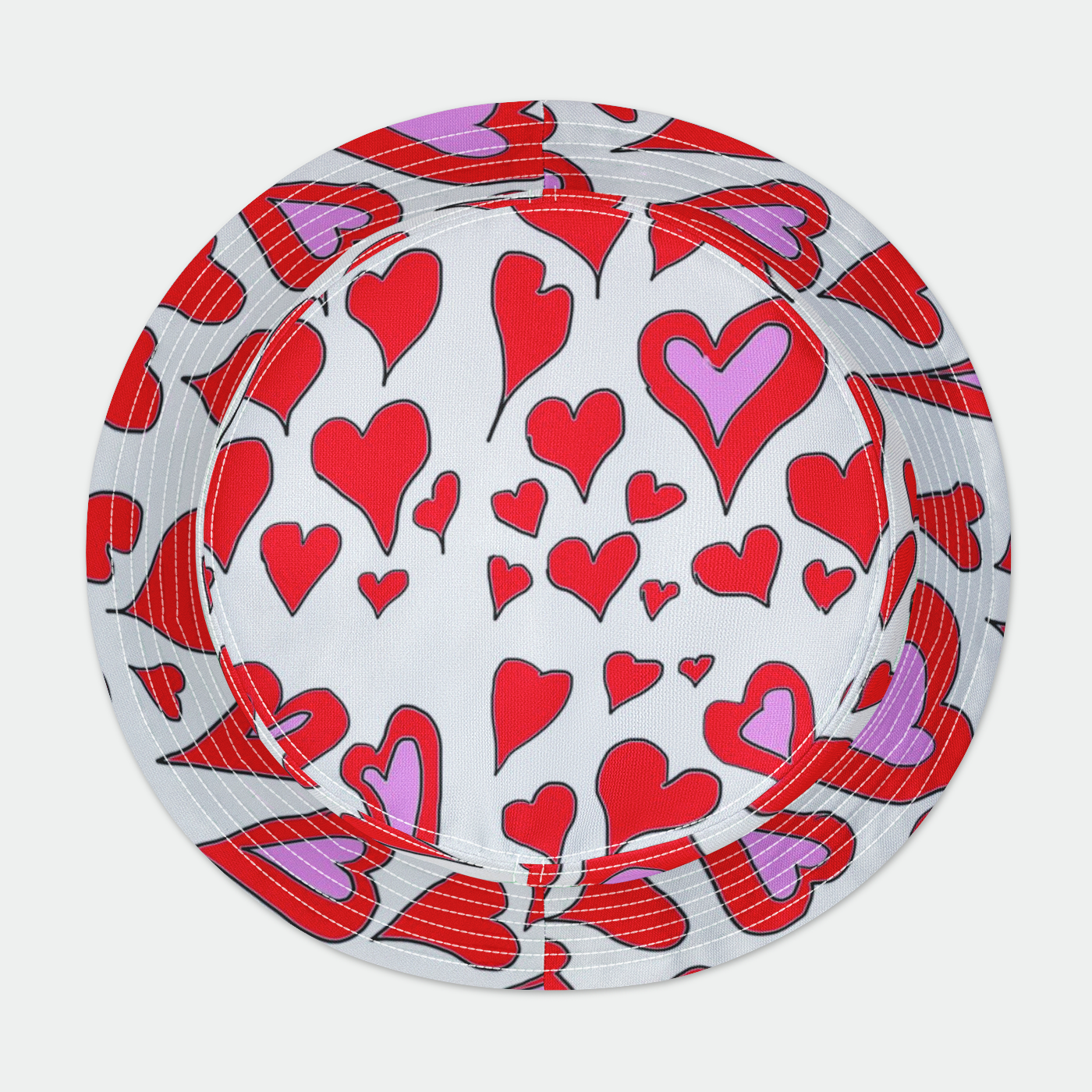 Hearts Drawing Bucket Hat