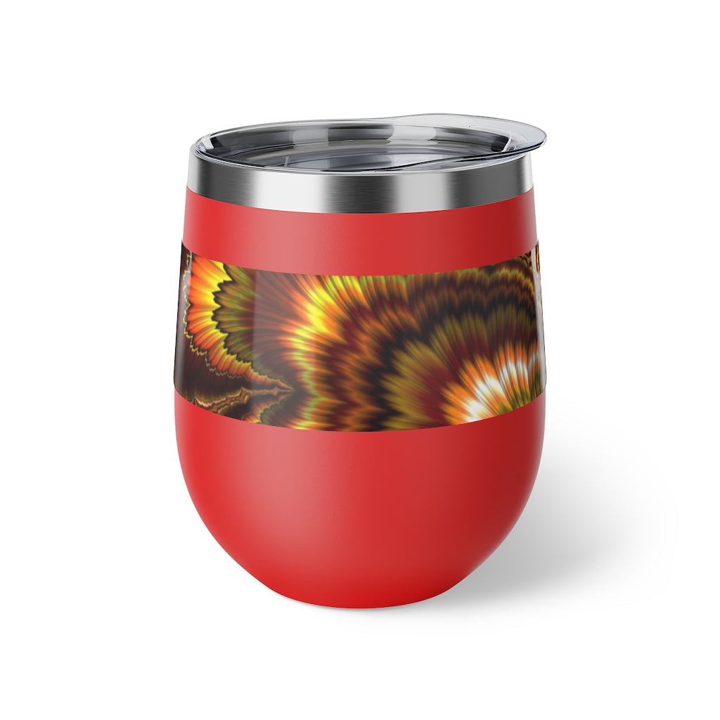 Turkey Feather Fractal Copper Vacuum Insulated Cup, 12oz