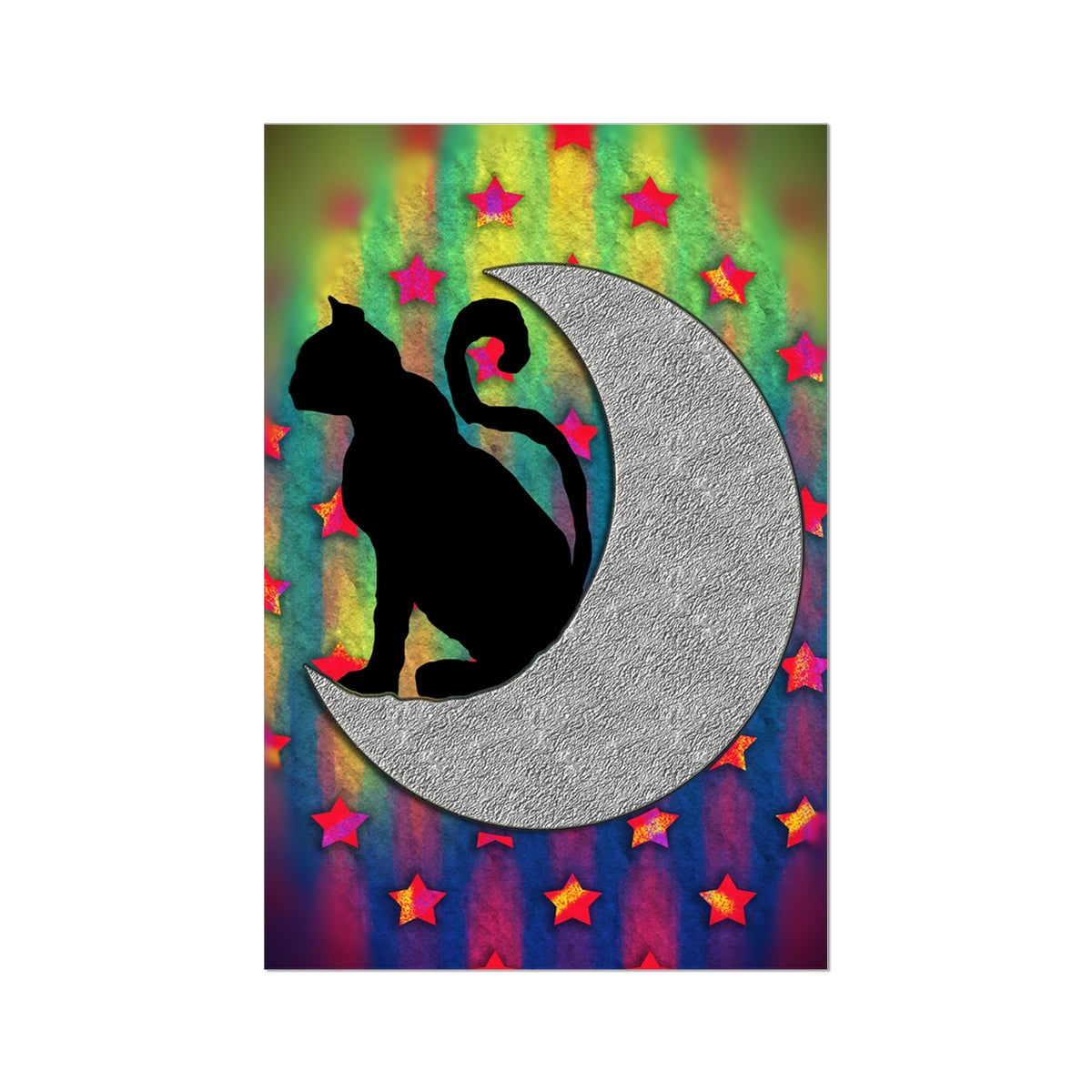 Cat On A Moon Fine Art Print