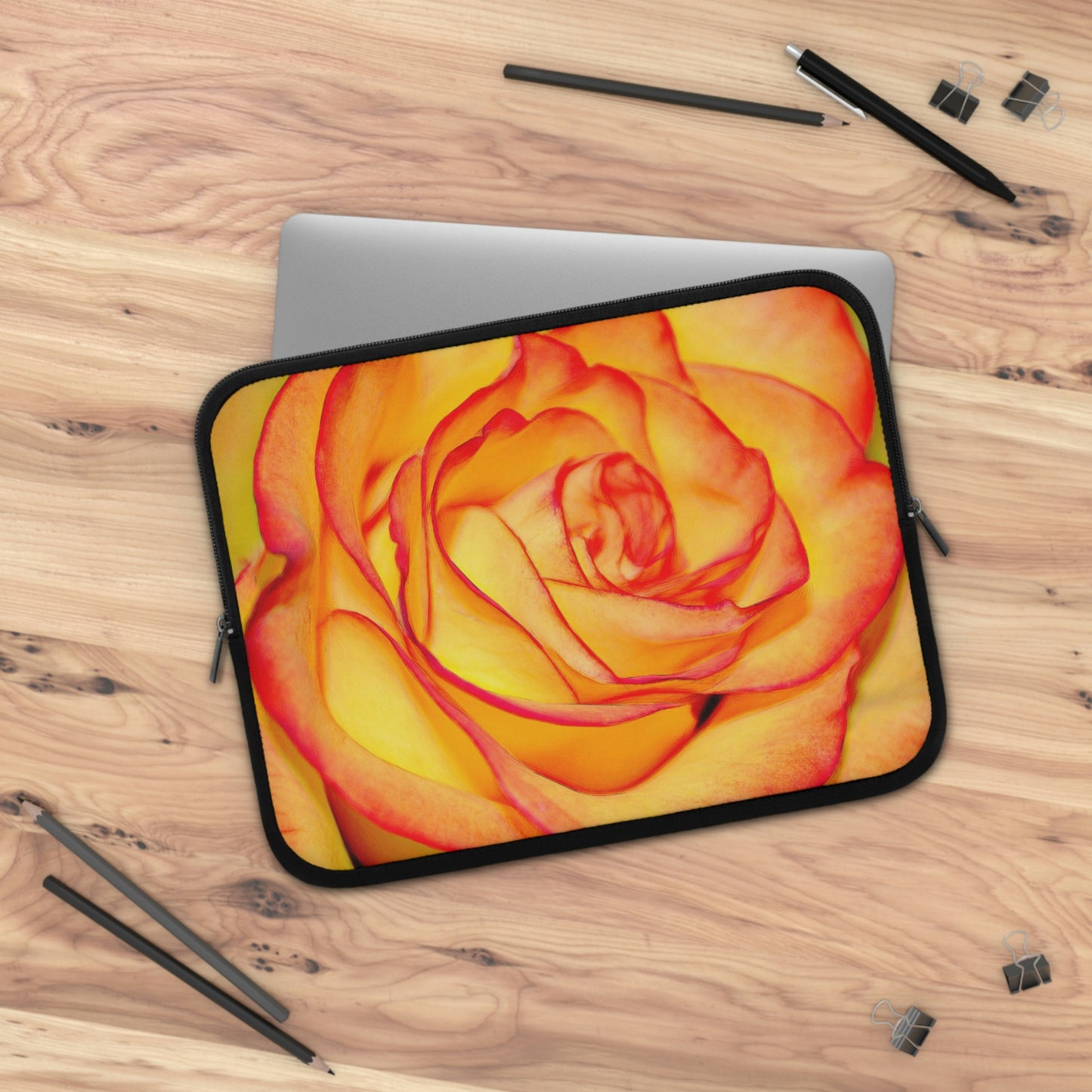Bright Orange Rose Laptop Sleeve