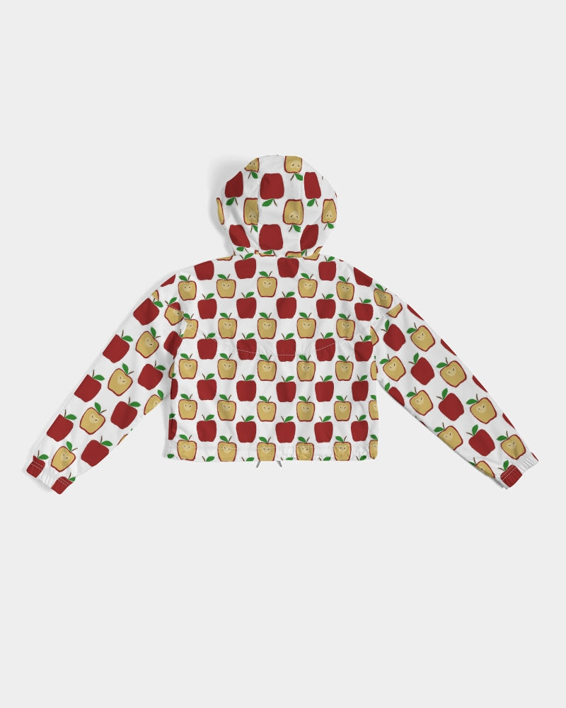 Apple Polkadots Women's Cropped Windbreaker