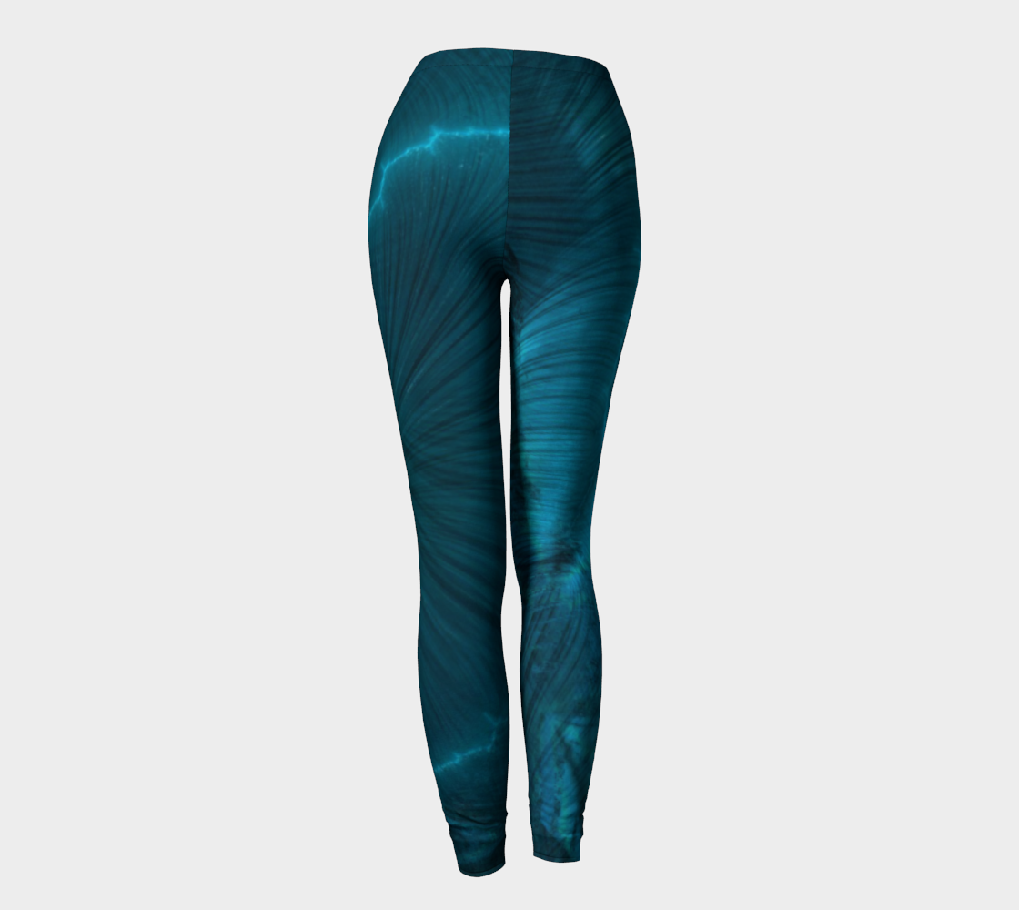 Blue Metallic Fractal Leggings