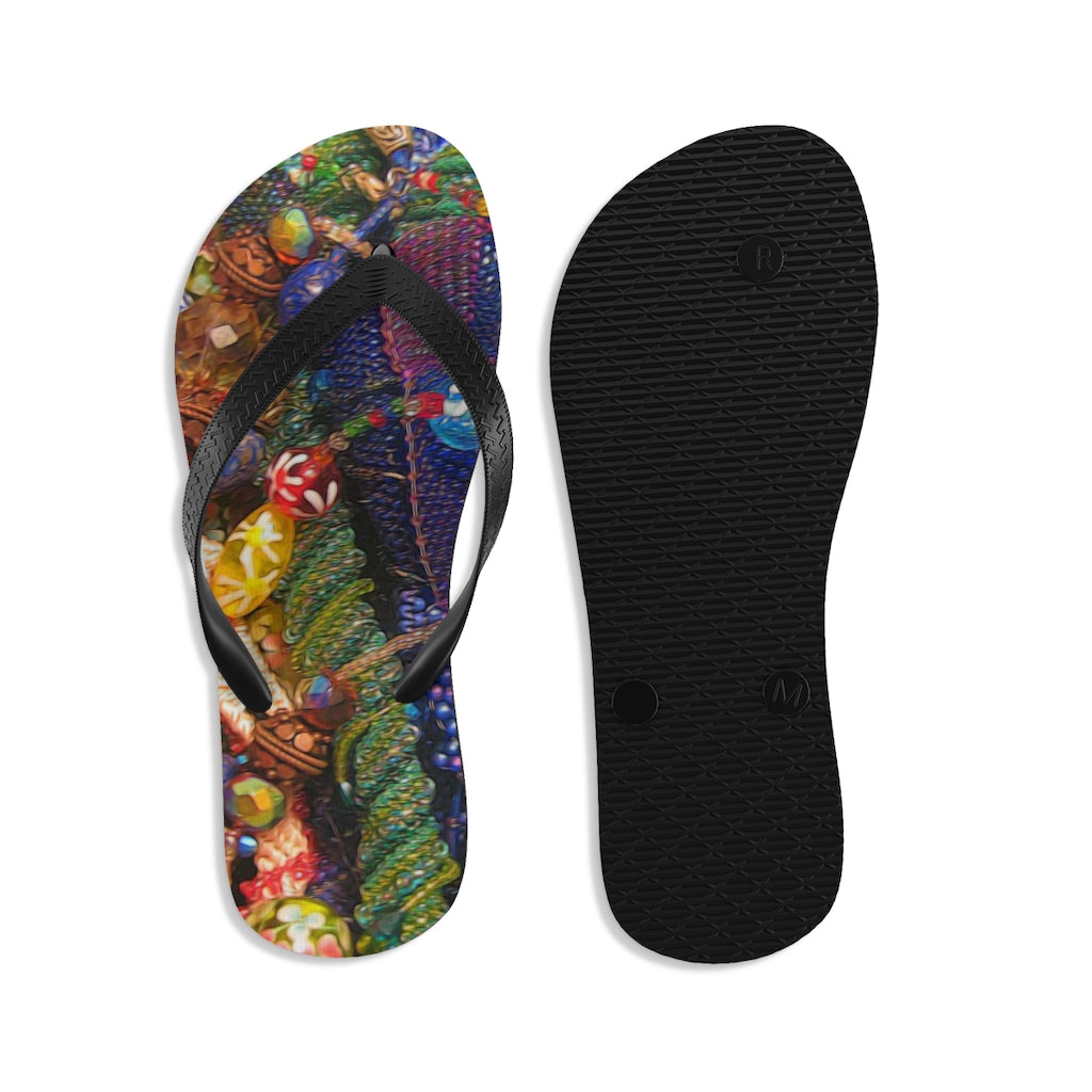 Beaded Jewelry Unisex Flip-Flops