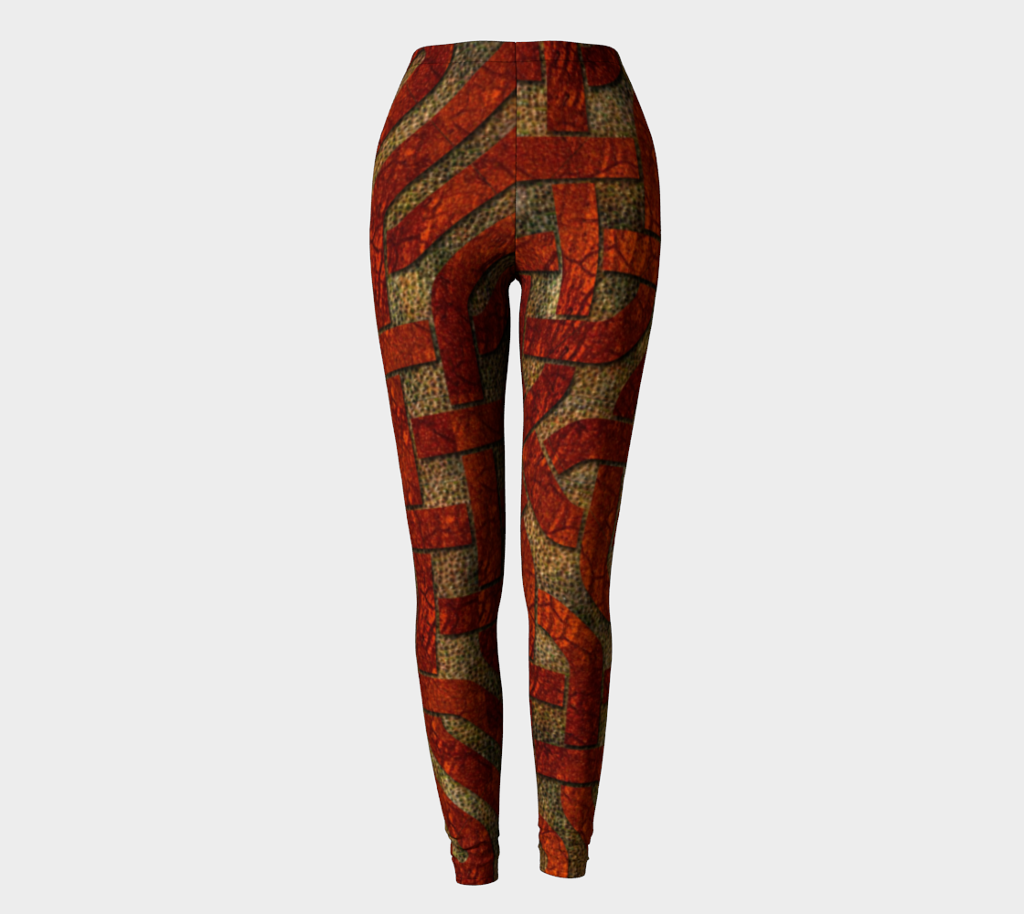 Red Leather Look Celtic Knot Leggings