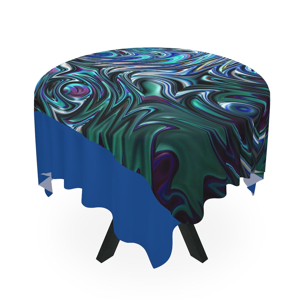 Blue Swirl Fractal Table Cloth