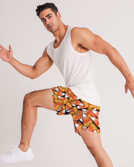 Candy Corn Pattern Men's Jogger Shorts