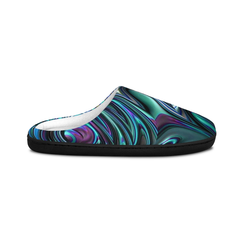 Blue Swirl Fractal Indoor Slippers