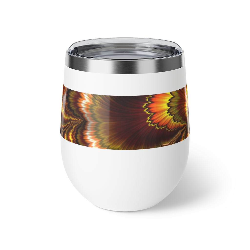 Turkey Feather Fractal Copper Vacuum Insulated Cup, 12oz