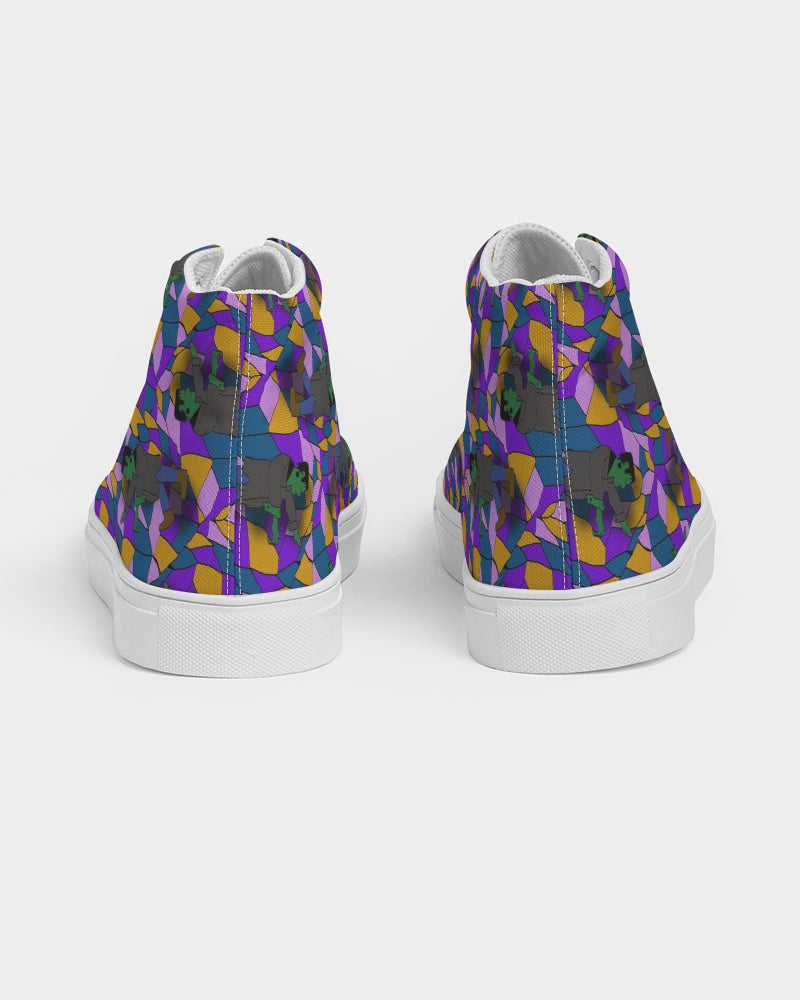 Frankenstein Pattern Women's Hightop Canvas Shoe