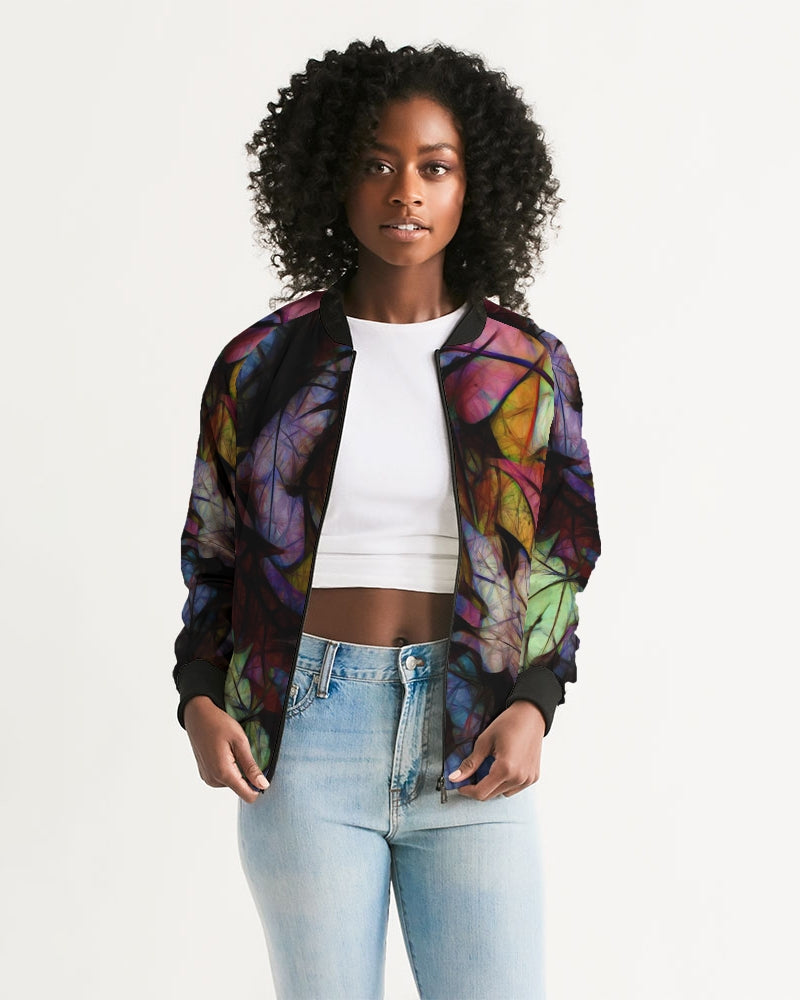 Fall Leaves Abstract Women's Bomber Jacket