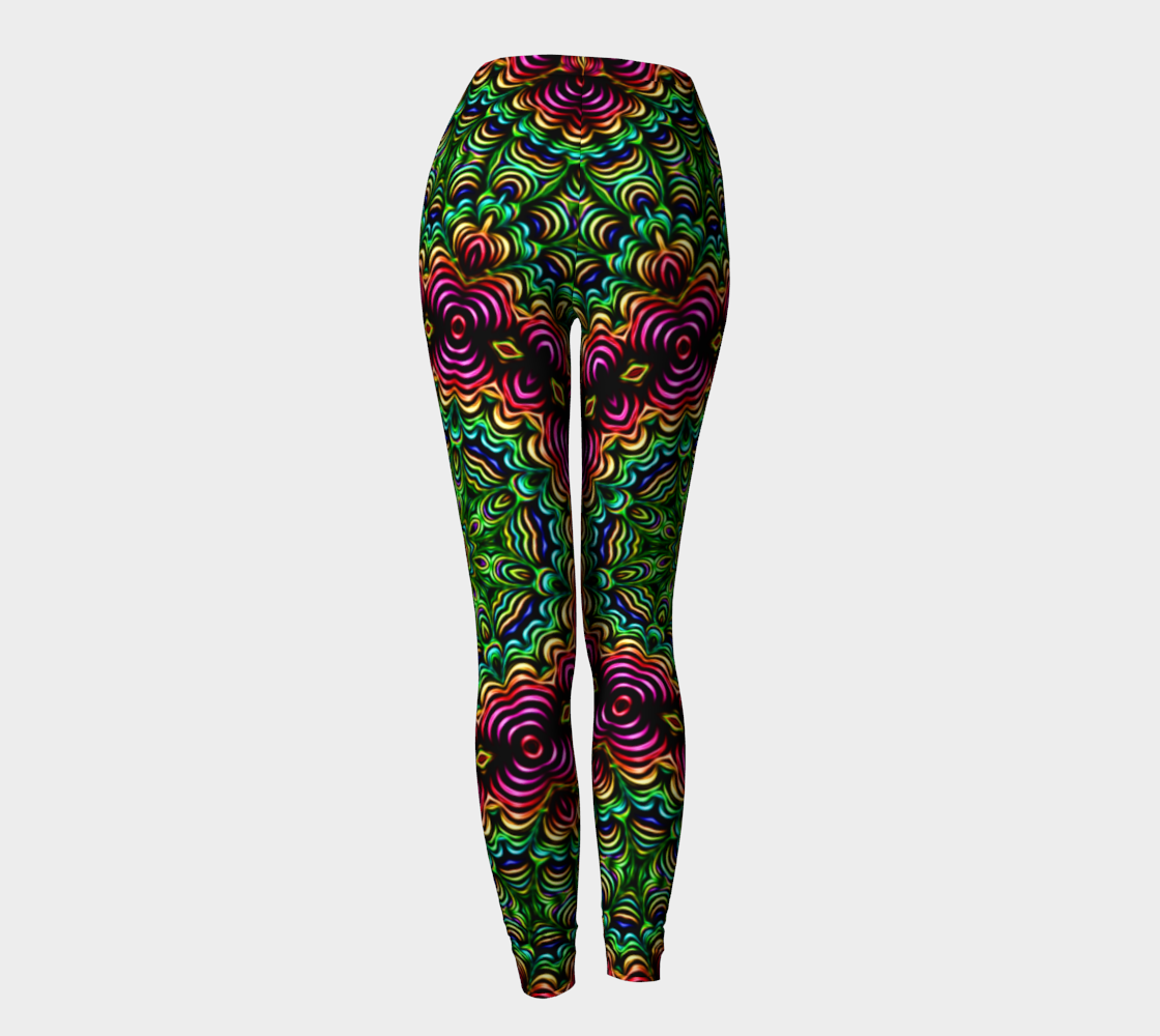 Curly Green Kaleidoscope Leggings