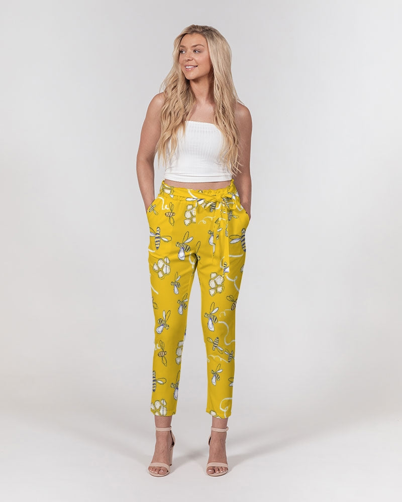 Honey B ees Women's Belted Tapered Pants