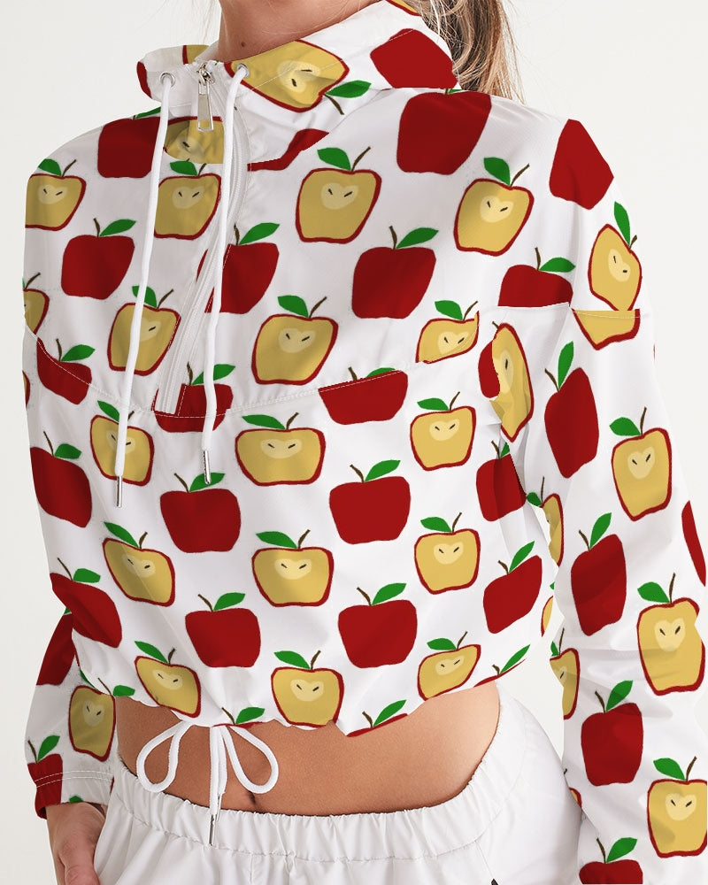 Apple Polkadots Women's Cropped Windbreaker