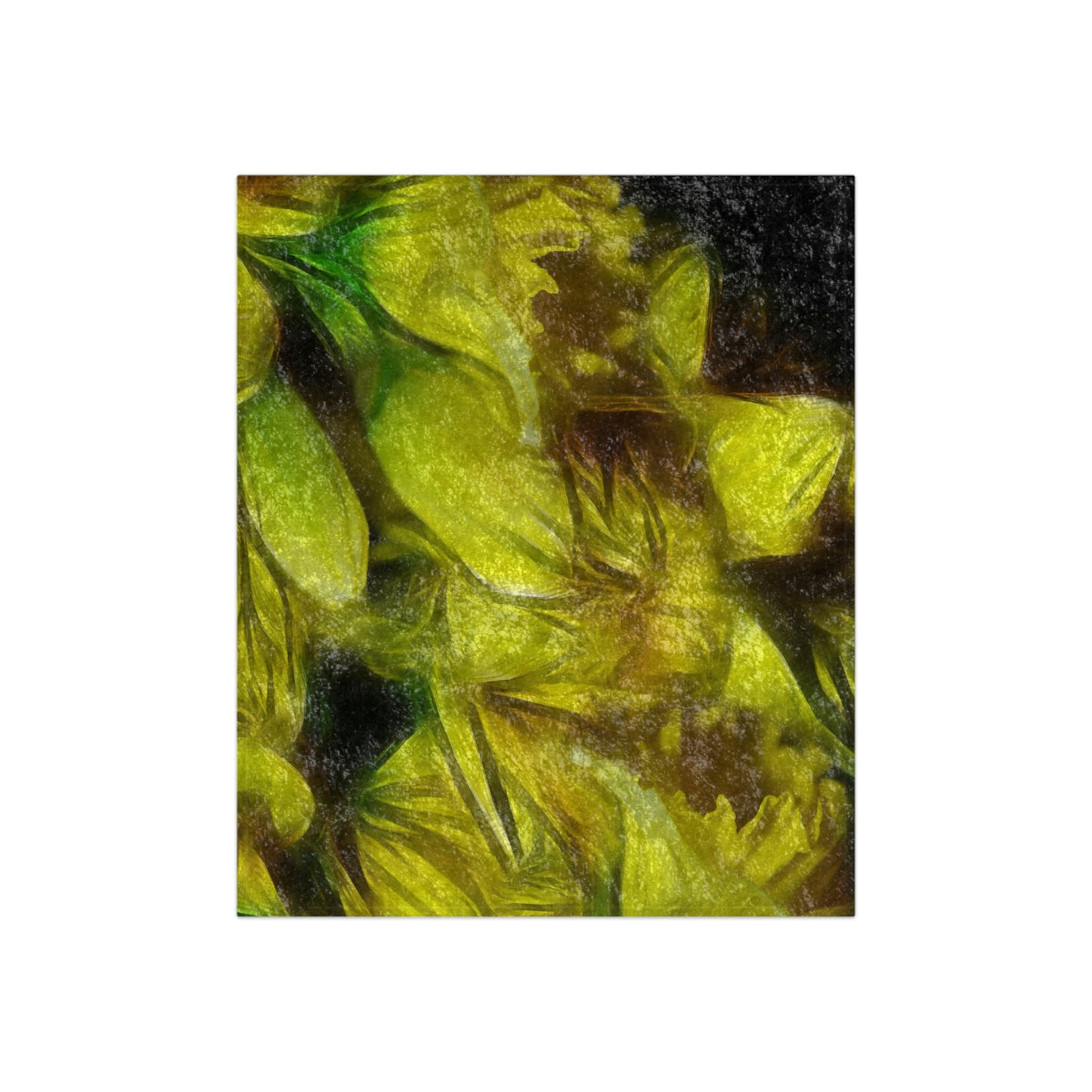 Yellow Daffodils Crushed Velvet Blanket