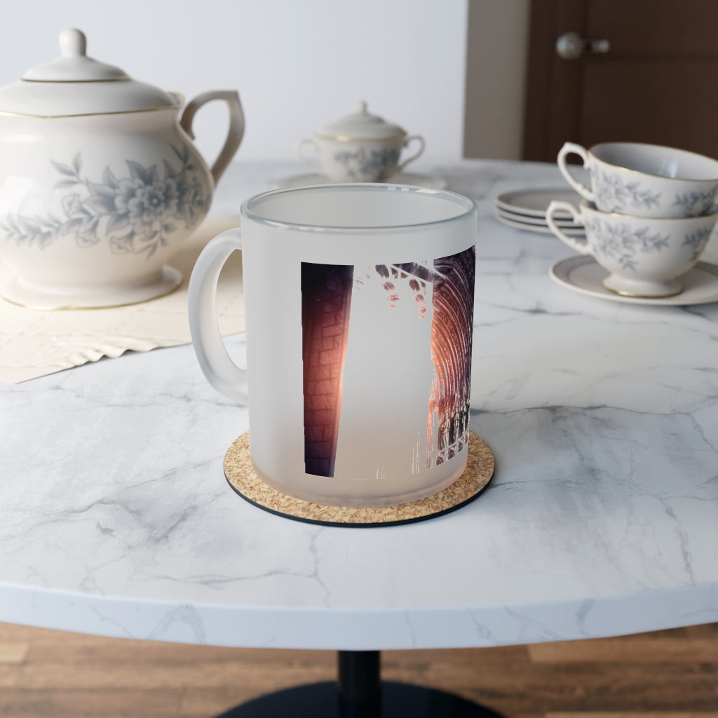 Sun In The Arch of A Cathedral Door Frosted Glass Mug