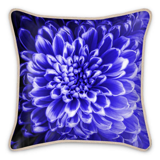 Blue Chrysanthemum Throw Pillow