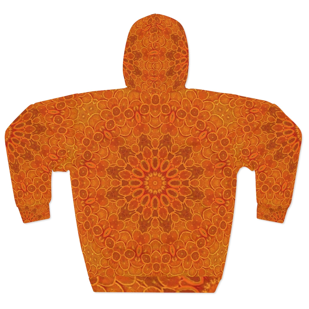 Orange Kaleidoscope AOP Unisex Pullover Hoodie