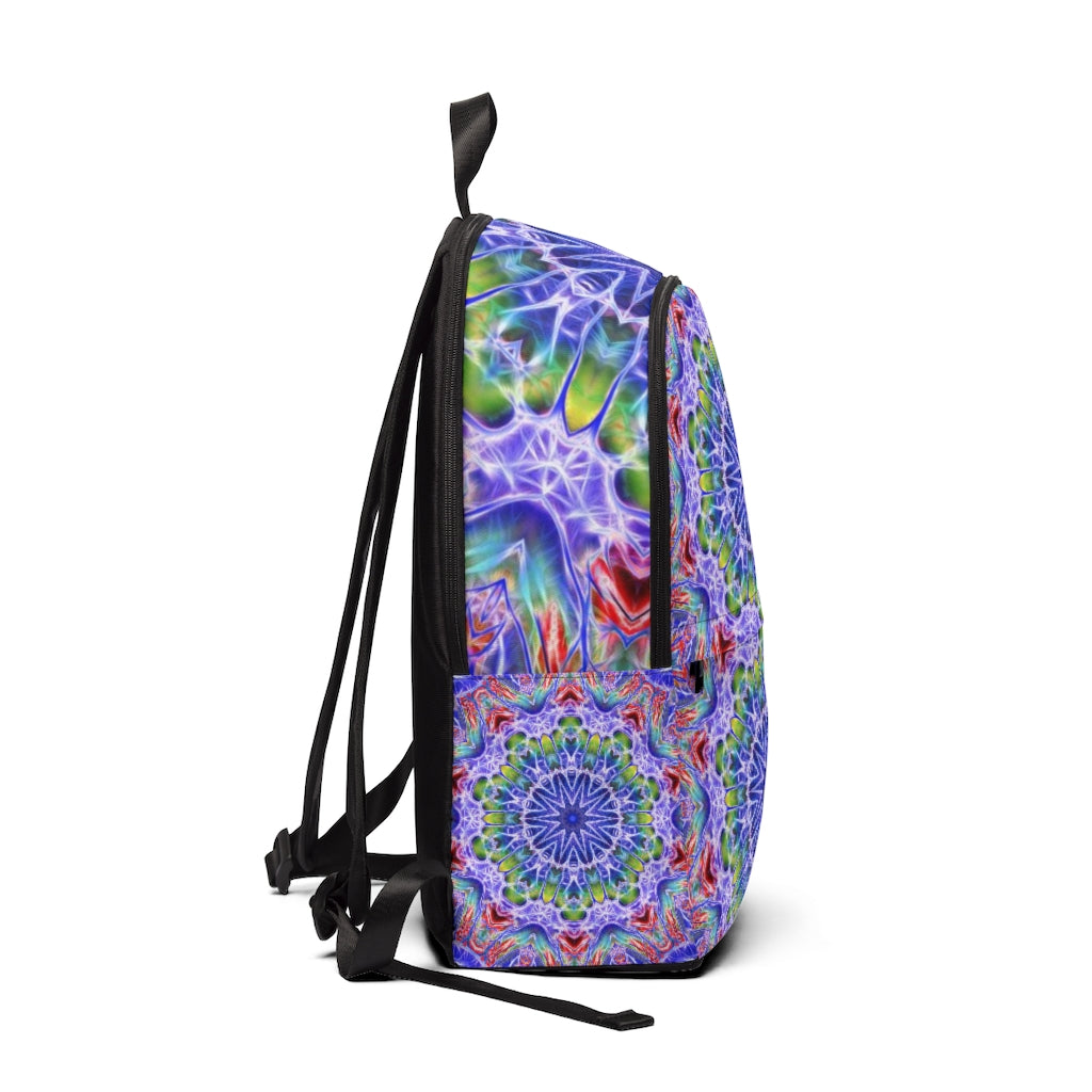 Red Blue Kaleidoscope Unisex Fabric Backpack