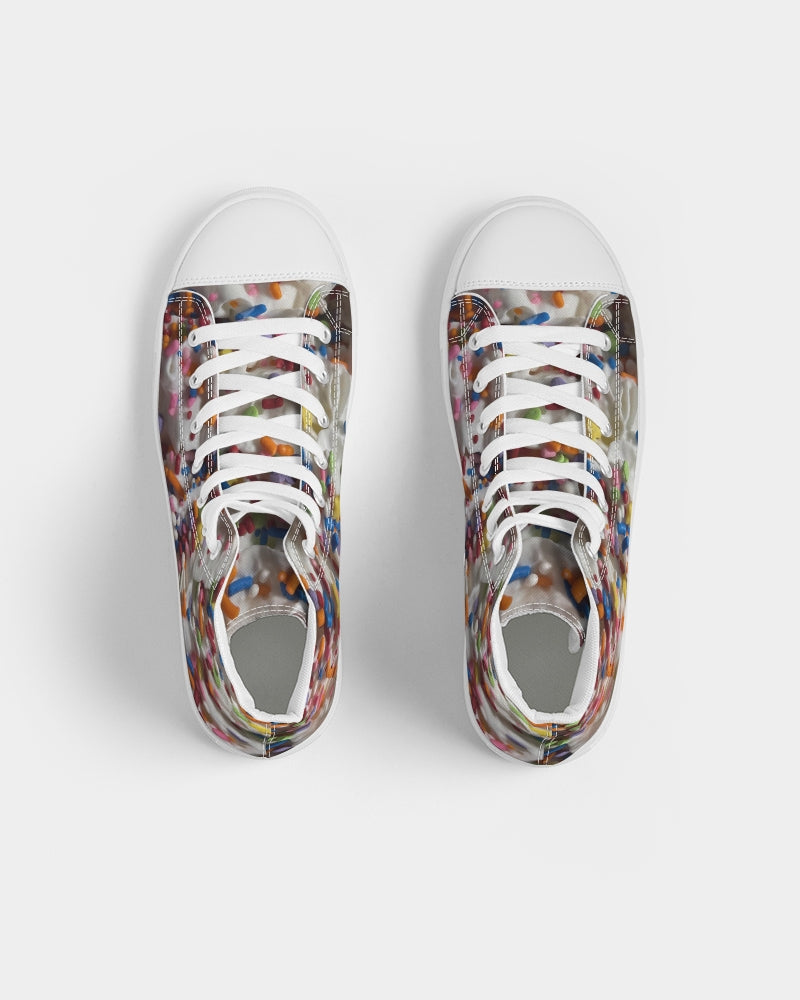 Rainbow Sprinkles On Whipped Cream Women's Hightop Canvas Shoe