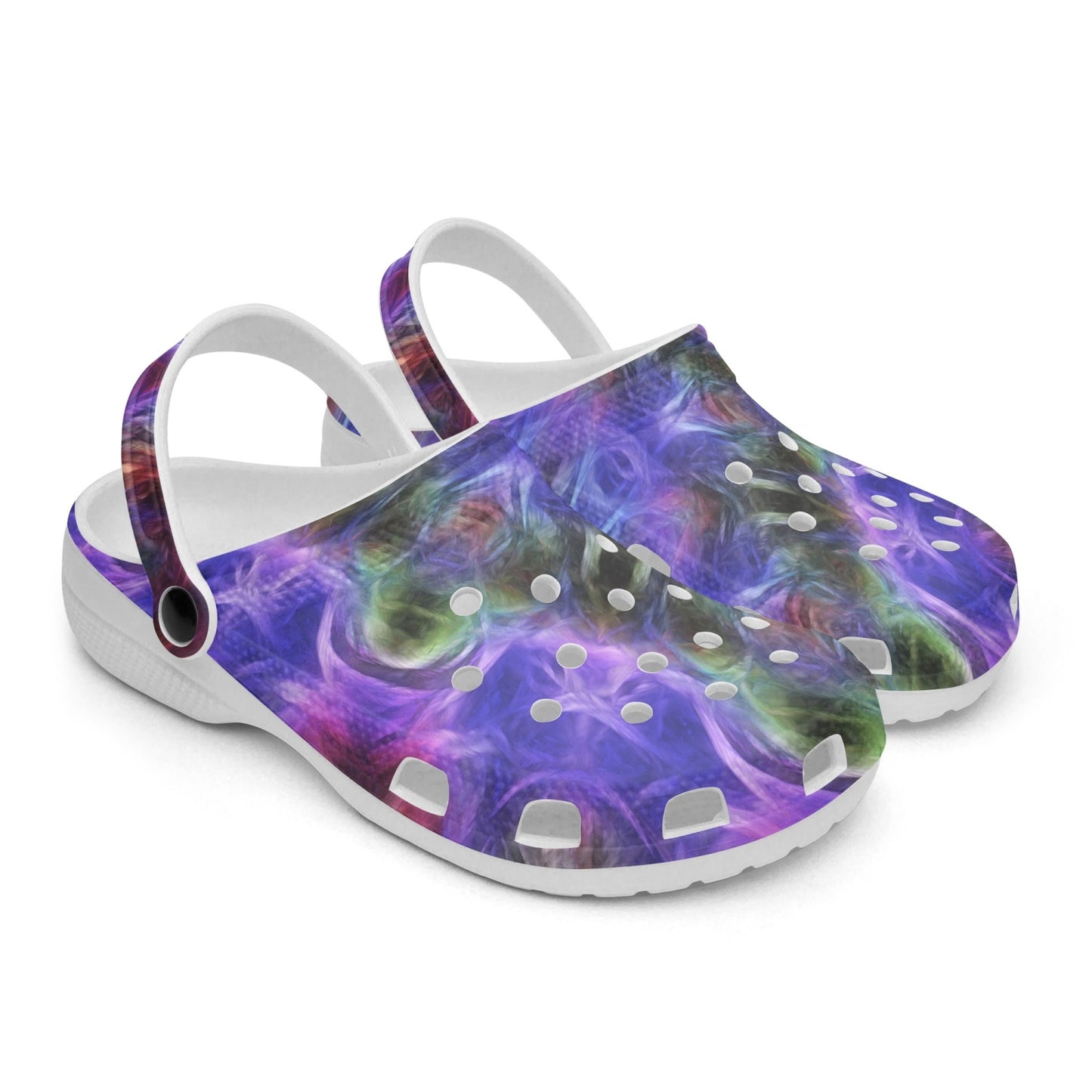 Purple Kaleidoscope 413. All Over Printed Clogs