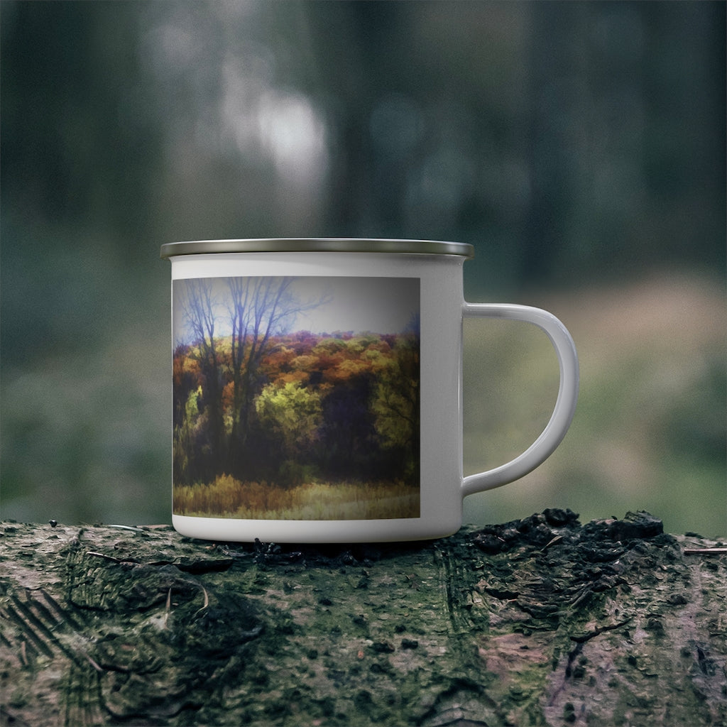 Fall Abstract landscape Enamel Camping Mug