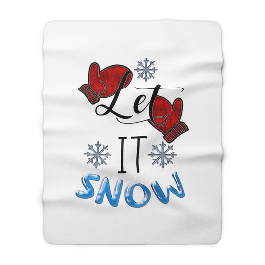 Let It Snow Sherpa Fleece Blanket