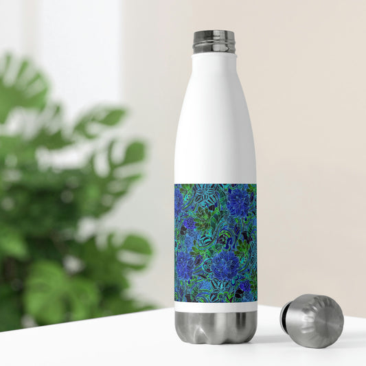 Blue Green Flower Pattern 20oz Insulated Bottle
