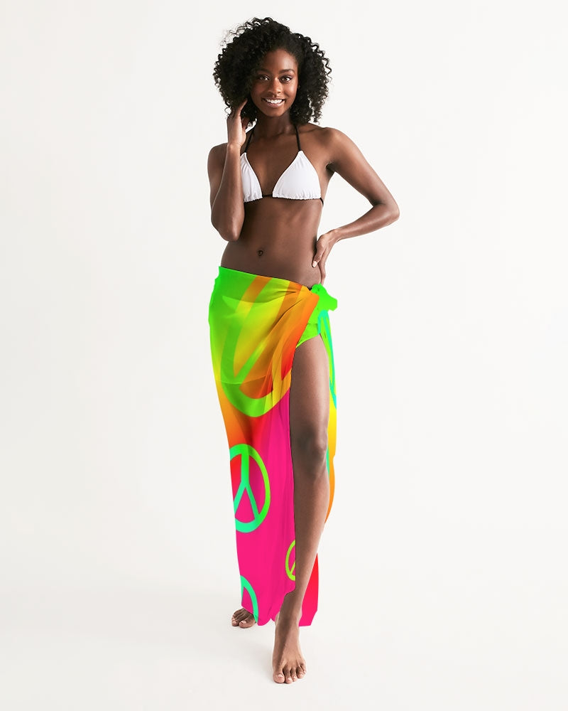 Rainbow Peace Signs Swim Cover Up